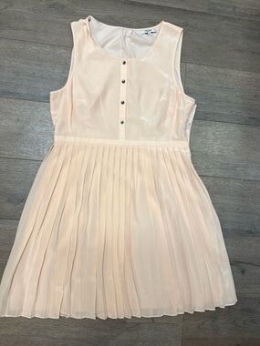 Madewell Pale Blush Pleated Sleeveless Dress